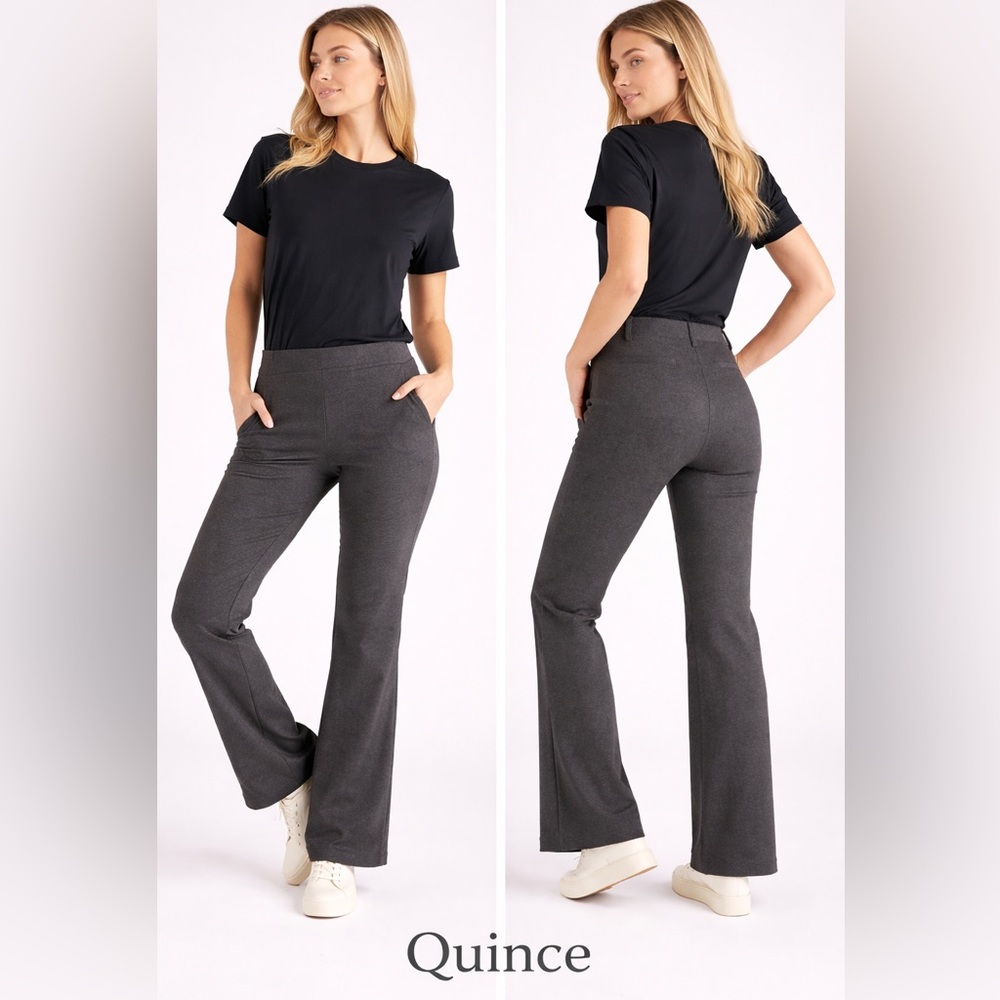 Quince Women's Charcoal Gray Boot Cut Pants